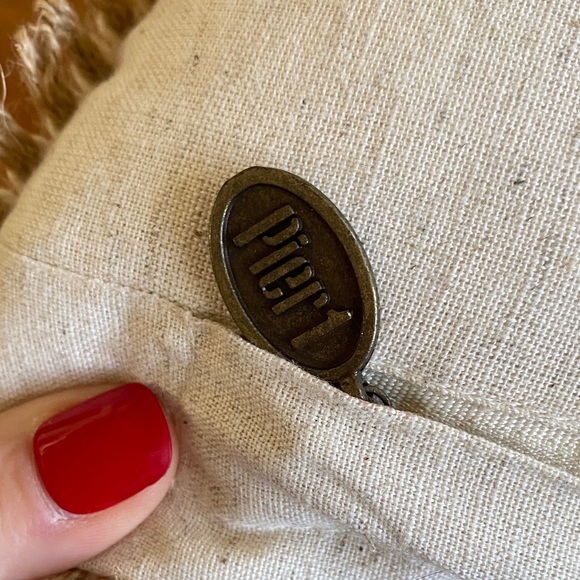 Pier 1 Throw Pillow with EmbroideredPumpkin and Vine Design Fall Autumn Decor - Picture 5 of 8